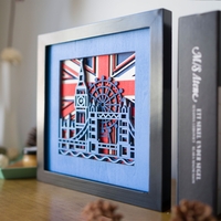 STEREOWOOD England Multi-Layer Wooden Wall Art, Creative Gifts, Laser Cut - Thumbnail 1