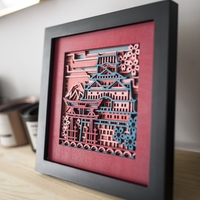 STEREOWOOD Japan Multi-Layer Wooden Wall Art, Creative Gifts, Laser Cut - Thumbnail 4
