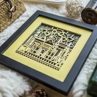 STEREOWOOD India Multi-Layer Wooden Wall Art, Creative Gifts, Laser Cut - Thumbnail 1