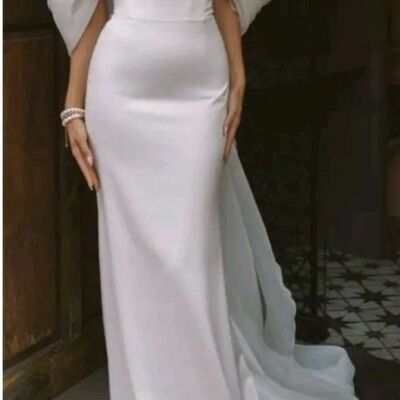 Sexy wedding dress, mermaid off the shoulder beach boho bridal dress bridal gown - Thumbnail 1
