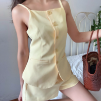 Sleeveless vest top with mini shorts - Thumbnail 1