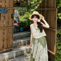 Vintage Fashion Irregular Midi Skirt - Thumbnail 5