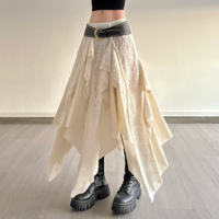 Lace Patchwork Irregular Skirt for Women - Thumbnail 2