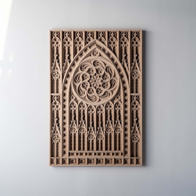 Stereowood palace multi-layer wooden wall art, stereoscopic 3d decor, living room decor, bedroom decor, laser cut arts and crafts - Thumbnail 1
