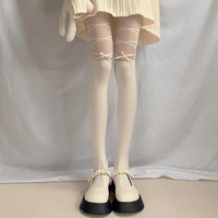 Cute Harajuku Kawaii Bowknot Straps Japanese Stockings - Thumbnail 2