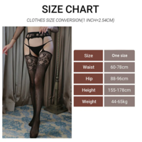 Black Floral Mesh Lace Stockings - Thumbnail 6