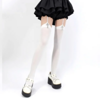 Cross Decoration Suspender Thigh High Socks  - Thumbnail 4
