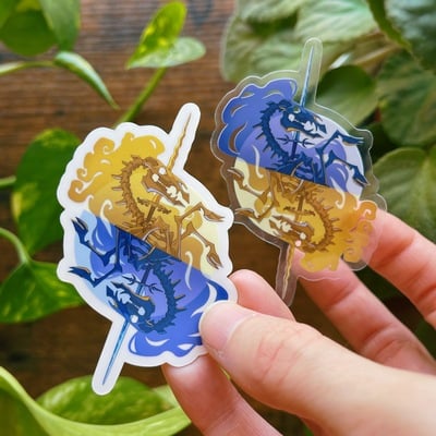Transparent sun & moon sticker