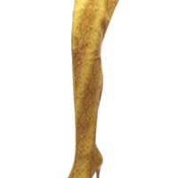 Pointed Python Pattern Stiletto Heel Thigh Boots Performance Boots 47 Large Size Custom Boots - Thumbnail 4