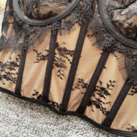 Vintage Hollow Halter Lace Crop Top - Thumbnail 4