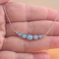 BOXED GIFT/Sterling Silver Blue Opal Necklace/Blue Opal Jewellery/Opal Jewelry/Gemstone Necklace/October Birthstone/Necklace/UK - Thumbnail 3