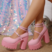 Chunky Heels Platform Fashion Shoes - Thumbnail 1
