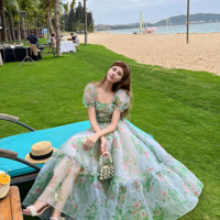 Vintage Floral Evening Midi Maxi Dress - Thumbnail 2