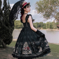 Bow Y2K Punk Rose Gothic Black Dress - Thumbnail 1