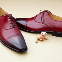 Crafted Leather Brown Leather Oxford Lace up Dress Shoes - Thumbnail 3