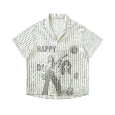 Band girl cable texture cuban shirt - Thumbnail 1