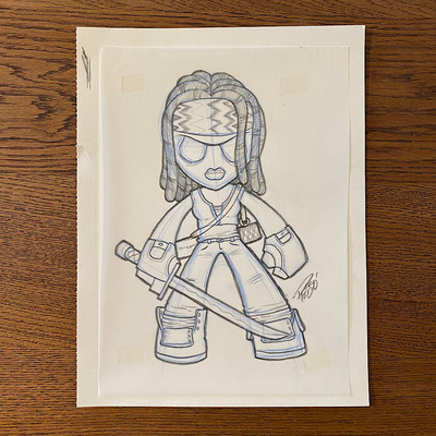 Original concept sketch - michonne mystery mini