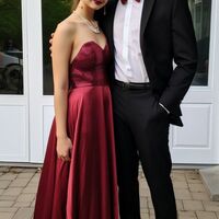 Simple Burgundy Prom Dress Evening Formal Gown Sexy Birthday Party Gown - Thumbnail 4