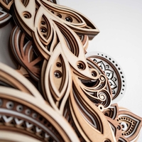Yin Yang Nautilus | Modern Zen Home Office Wall Hanging | Laser Cut Mandala - Thumbnail 6