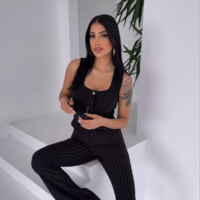Business stripes suit - Black - Thumbnail 5