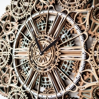 STEREOWOOD Celestial Gear Wall Clock, 3D Geometric Wood Art, Multi-Layer Mandala Clock, Handmade Wood Decor, Modern Wall Art for Home Office - Thumbnail 3