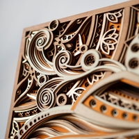 STEREOWOOD Dancing Koi Multi-Layer Wood Wall Art, Handmade Wooden Sculpture - Thumbnail 5