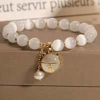  Natural Stone Bracelet Elegant Lily of The Valley Flower - Thumbnail 12