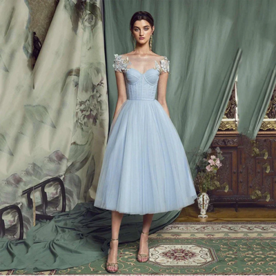 Lace up back prom party cocktail evening dress