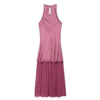 Small pleated patchwork midi dress - Thumbnail 1