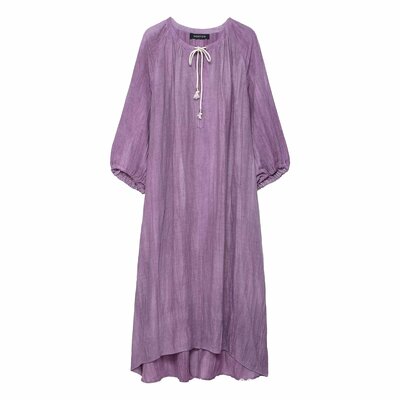 Linen tie-dye tunic dress