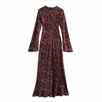Geometric print satin dress - Thumbnail 1