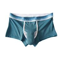 Men's sexy underwear mesh holes breathable youth elephant tube physiological boxer briefs L482   - Thumbnail 2
