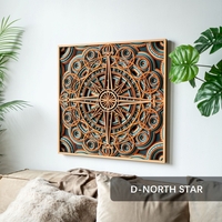 STEREOWOOD Stellar Compass Series - Large 3D Mandala Wood Wall Art, Multi-Layer Geometric Design, Laser Cut Home Decor, Unique Housewarming Gift - Thumbnail 4