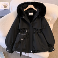 Fleece Lined Hooded Down Jacket  Warm Winter Coat for Women - Thumbnail 6