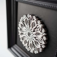 STEREOWOOD Mandala Wood Carving Art, Layered Geometric Wall Sculpture - Thumbnail 3