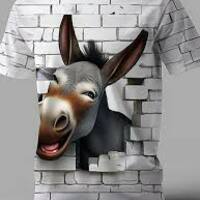 Men's Animal Funny T Shirt Short Sleeve T shirt 3D Print O-Neck - Thumbnail 2