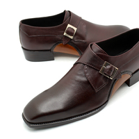 Crafted Leather Classic Monk Strap Opanka Construction Dress Shoes - Thumbnail 2