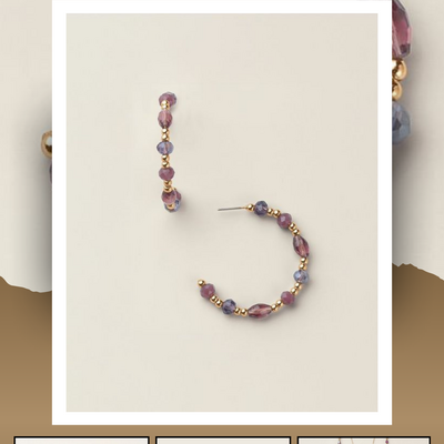 Purple twilight hoop earrings