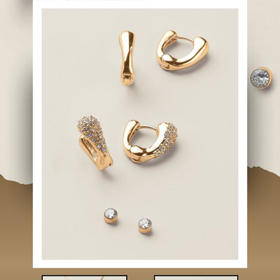 Oval orbit earring set
