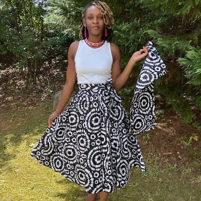 Whimsical chic calf length skirt set