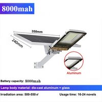 Aluminum 8000mah High Power Solar Light Outdoor Solar Street Light Waterproof  - Thumbnail 1