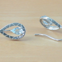 BOXED GIFT/Sterling Silver Blue Topaz Teardrop Earrings/Topaz Hook Earrings/Topaz Jewellery/Topaz Jewelry/Topaz Earrings/UK - Thumbnail 3