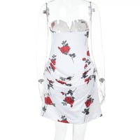 Sexy sleeveless backless rose mini skirt - Thumbnail 3