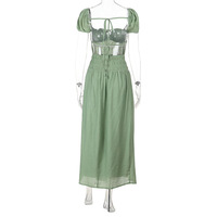 Sexy Lace-Up Backless French Dress - Thumbnail 4