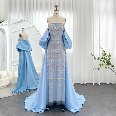  luxury dubai sage green evening dresses with cape