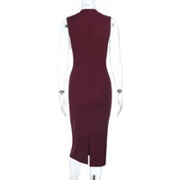 Retro hollow sleeveless slim dress - Thumbnail 4