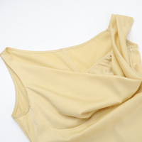 Solid color suspender skirt satin holiday style long skirt - Thumbnail 2