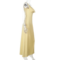 Solid color suspender skirt satin holiday style long skirt - Thumbnail 5