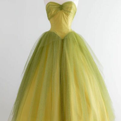 1950s vintage prom dress evening formal gown brithday party dress - Thumbnail 2