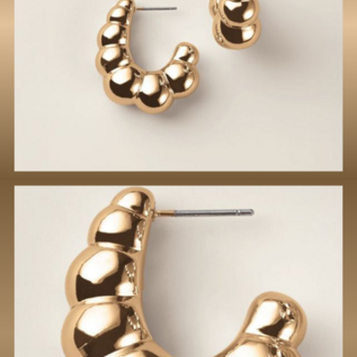 Sculpted bubble hoop earrings